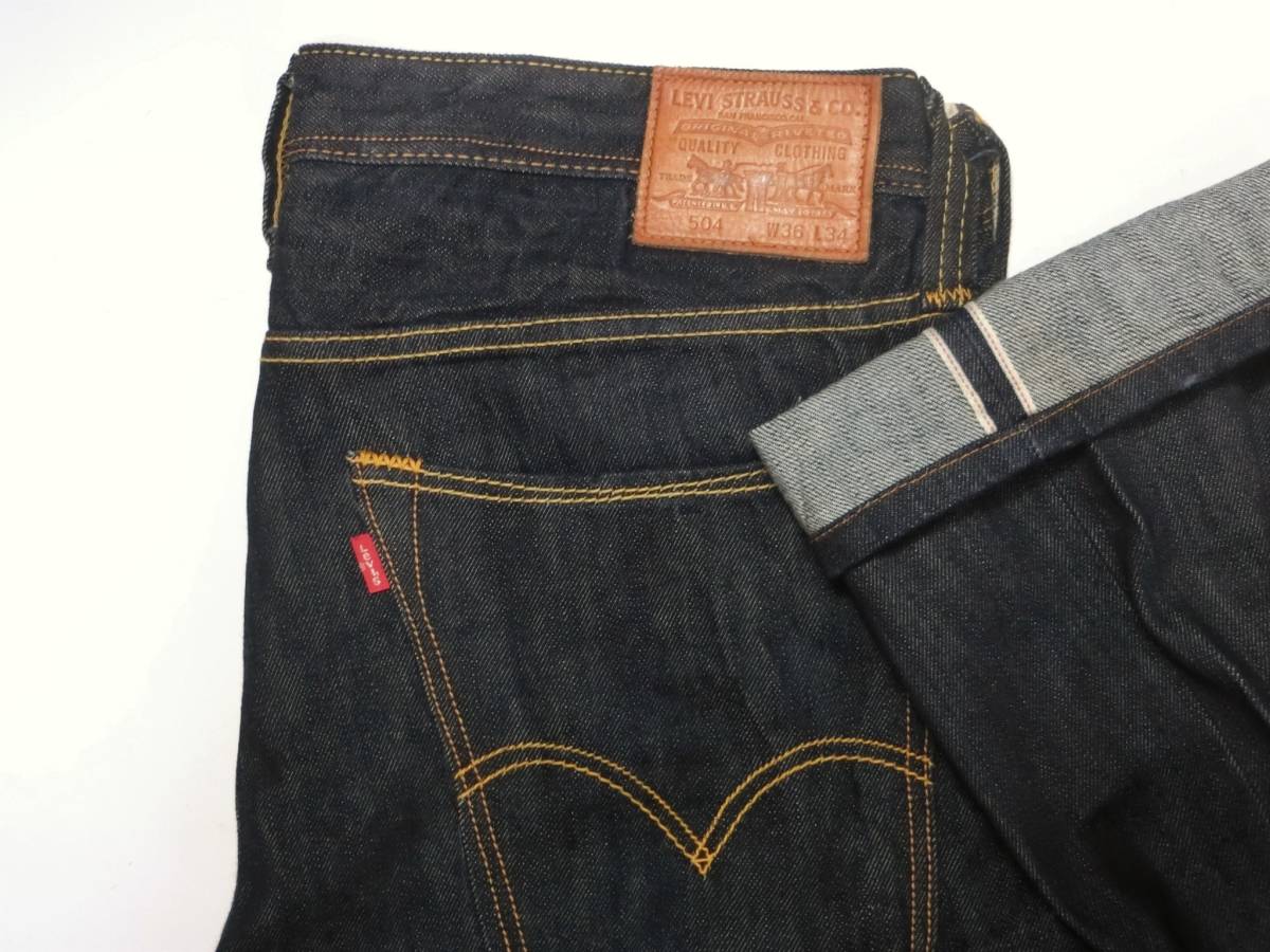 濃紺 Levi's リーバイス 504 00504-0180 赤耳 セルビッチ デニム 濃紺 Levi's リーバイス 504 00504-0180 赤耳 セルビッチ デニム