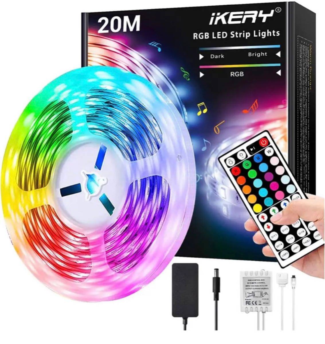LEDテープライト20M1600万色リモコン制御 高輝度 RGB 同期r_画像1
