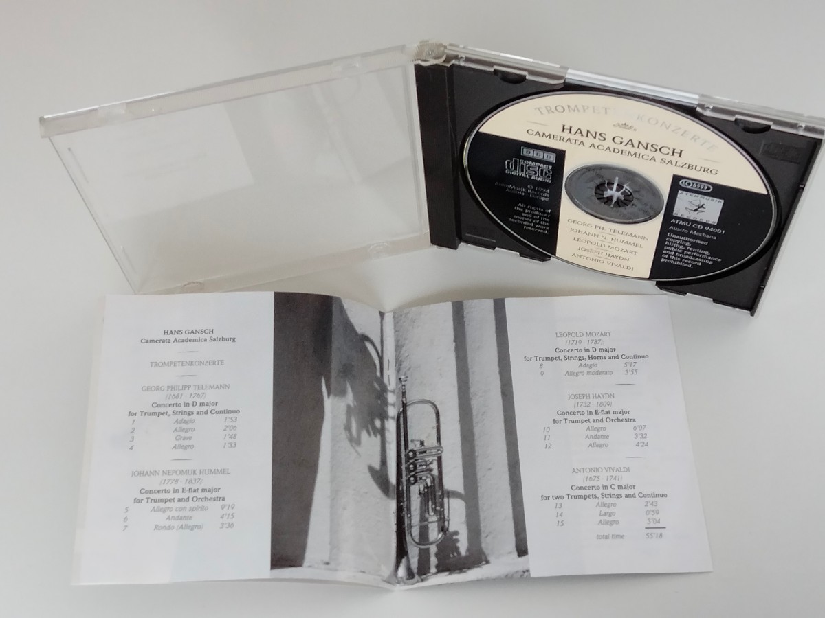 HANS GANSCH/ CAMERATA ACADEMIA SALZBURG:TROMPETENKONZERTE CD AtemMusik Austria ATMUCD94001 ハンス・ガンシュ,トランペット奏者94年作_画像5