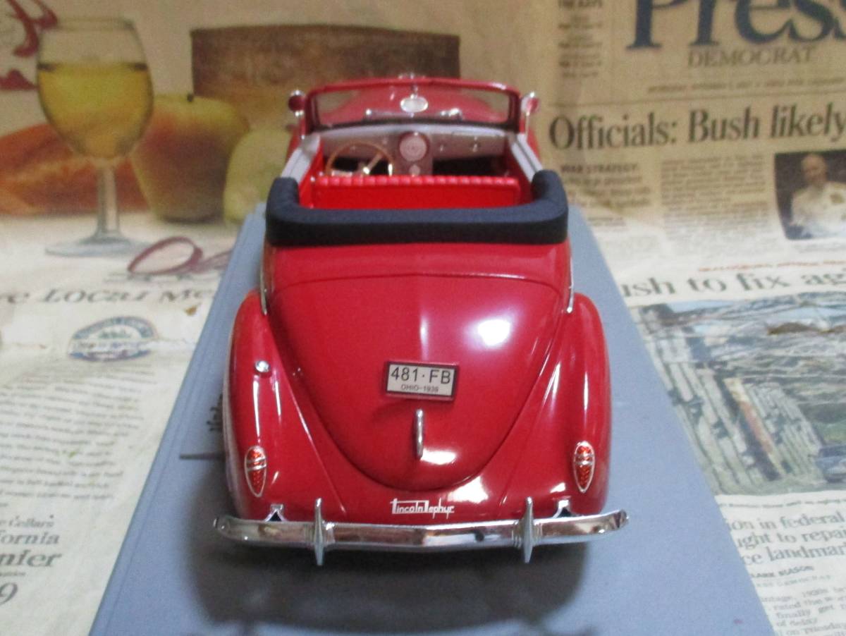 * ultra rare out of print *Signature Models*1/18*1939 Lincoln Zephyr Convertible red ≠ Franklin Mint 