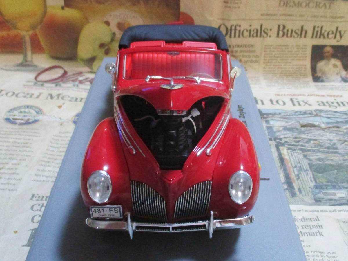 * ultra rare out of print *Signature Models*1/18*1939 Lincoln Zephyr Convertible red ≠ Franklin Mint 