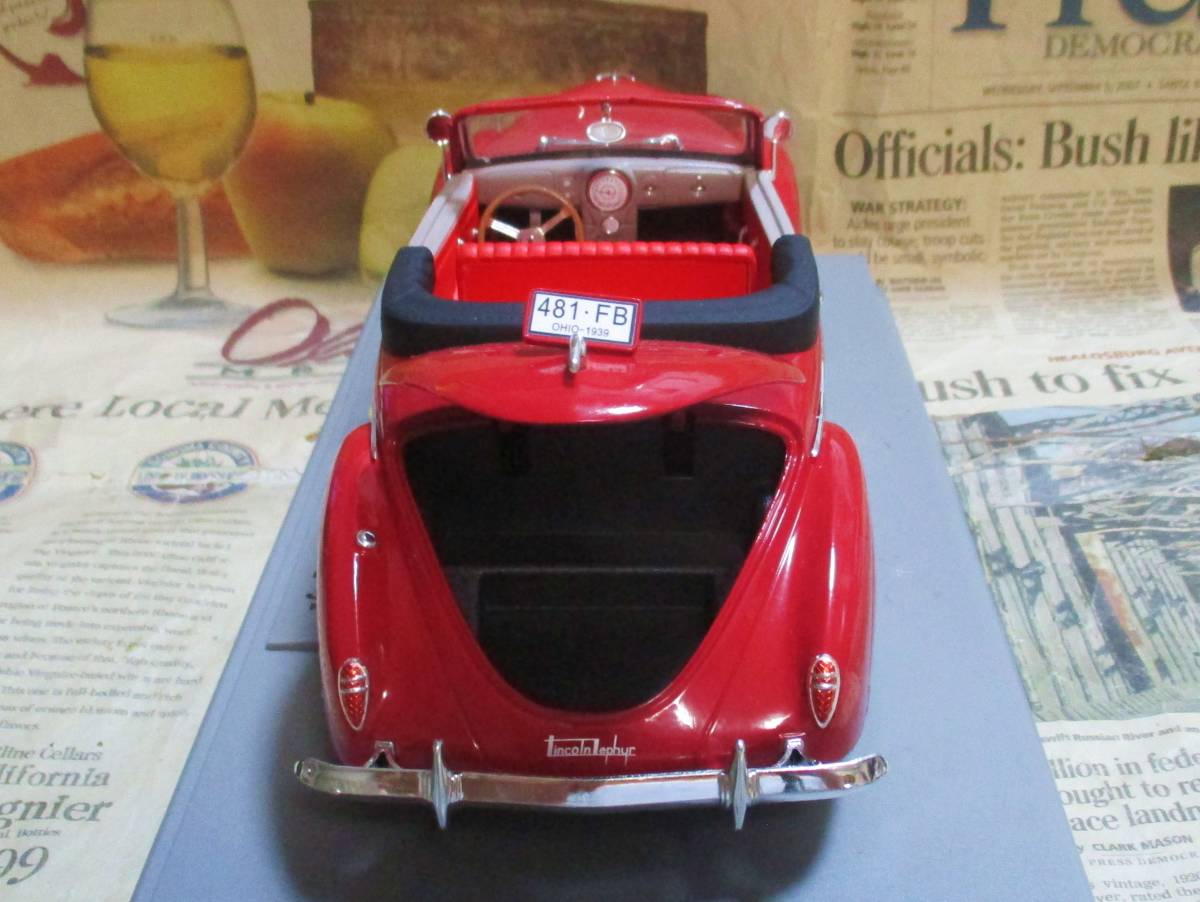 * ultra rare out of print *Signature Models*1/18*1939 Lincoln Zephyr Convertible red ≠ Franklin Mint 