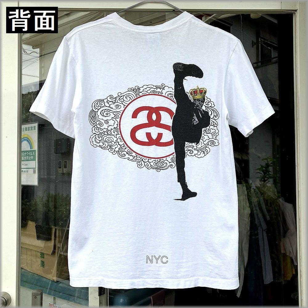 ☆STUSSY 00s USA製 Tシャツ size S 白☆検 NYC ブルース・リー