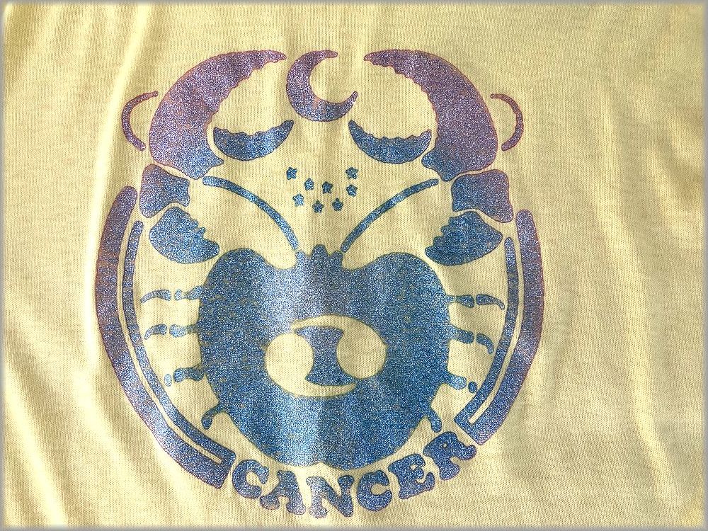 ★70s　ビンテージ　星座　Tシャツ　CANCER　蟹座　アメリカ買付★検 古着 ゾディアック 60s 80s 90s ヒッピー USA製_画像4