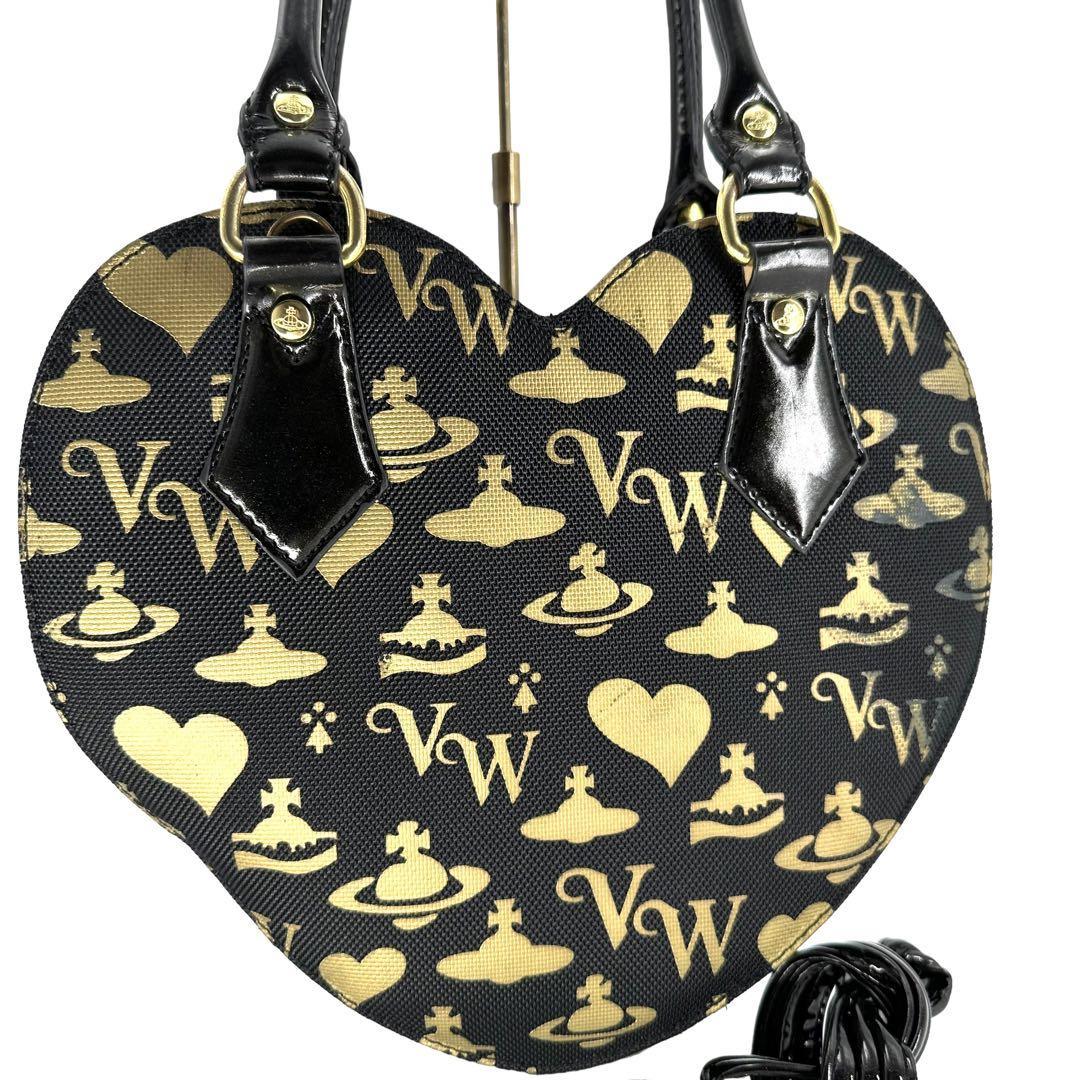 Vivienne Westwood 2way オーブ総柄 ハートバッグ-