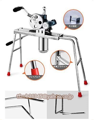 手動パスタメーカー 製麺機 水洗える ステンレス製麺筒 そば/うどん/生パスタなど ダブルギア より高効率 ダブルハンドル 家庭用 業務用_画像4