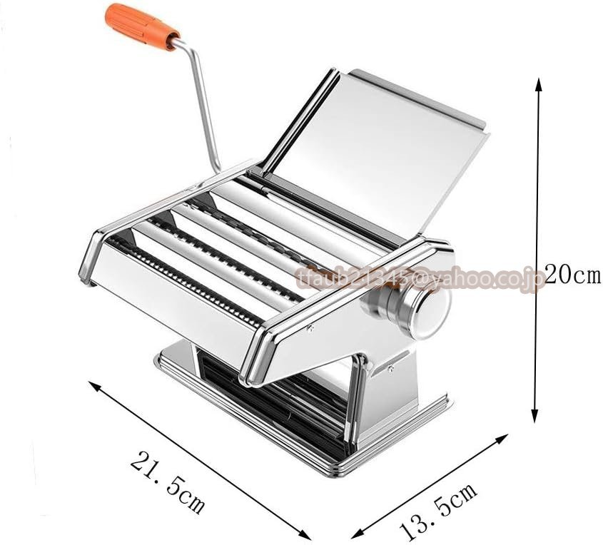 製麺機 麺機 パスタメーカー 2/4/8mm 3種類カッター 分離式 厚さ幅調節可能 ステンレス製 そば/うどん/生パスタ/中華麺 餃子/肉まんなど_画像2