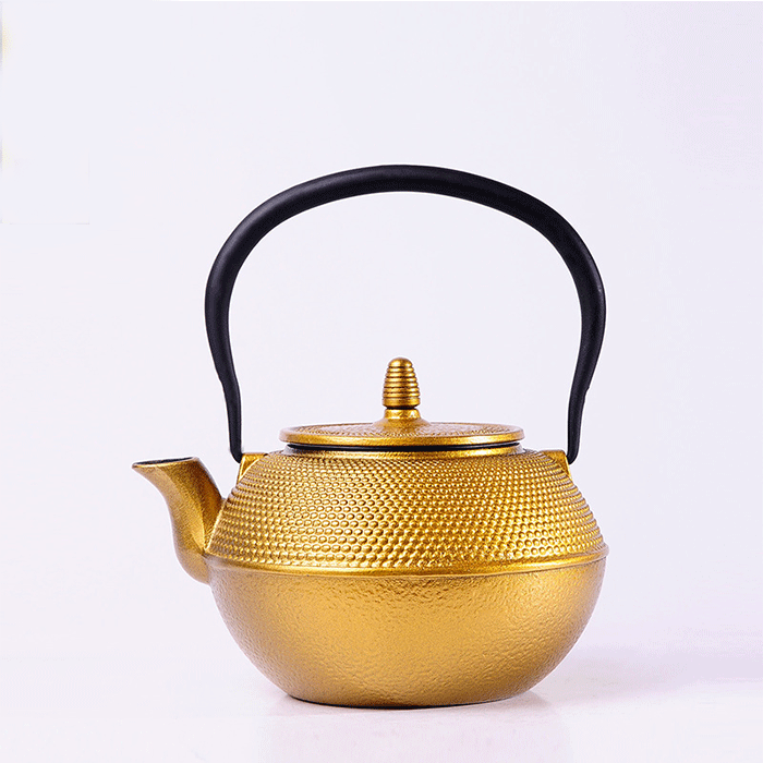 小粒 ローズゴールド茶道具 銑鉄 未塗装鉄器 提梁壺 大容量 ティーポット純粋な手水を沸かして茶を煮る茶具 未使用