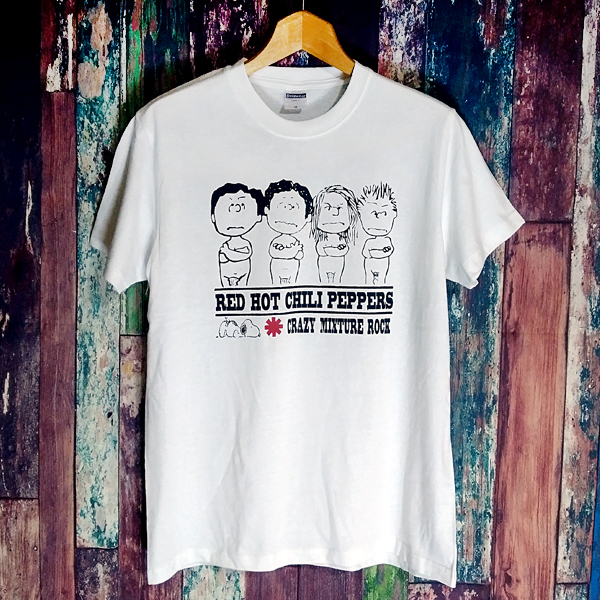送込　Red Hot Chili Peppers＆SNOOPY　半袖Tシャツ　白　XLサイズ _画像1