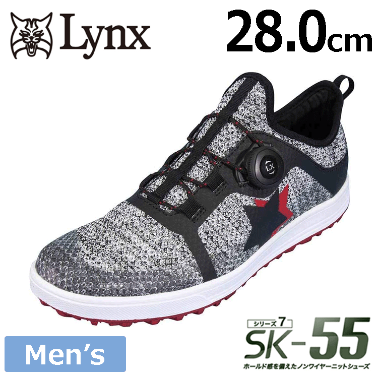 【楽天スーパーセール】 Lynx ゴルフシューズ 【リンクス】【ゴルフ】【シューズ】【スパイクレス】【サイズ：28.0cm】【カラー：グレー】 SK-55 28.0cm