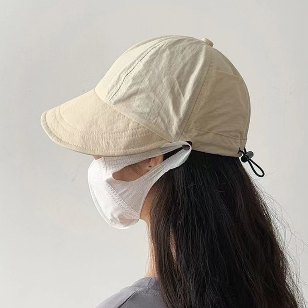 キャップ 日焼け防止 つば広帽子 カジュアル 紫外線対策 フリーサイズ 日除け 深め 熱中症 ベージュ