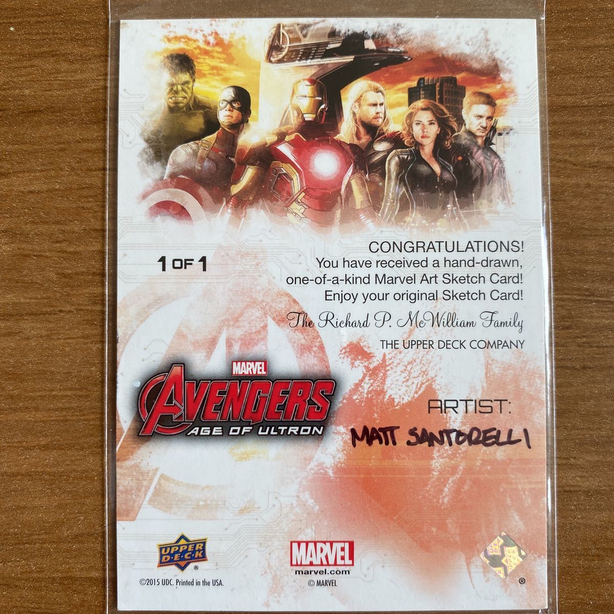 2015 UD Marvel Avengers sketch card スケッチカード | JChere雅虎