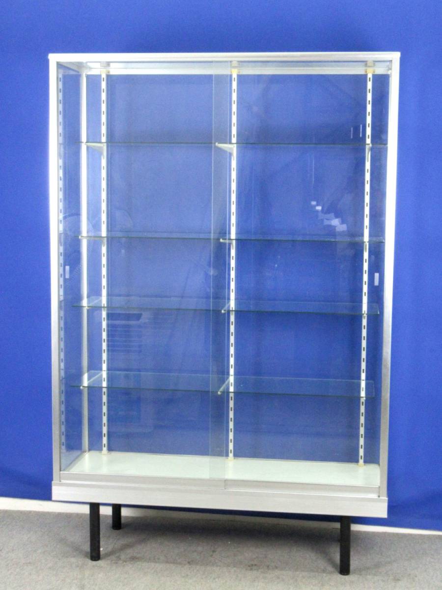 ガラス ショーケース 5段 飾り棚 ガラス棚 コレクションケース W1200 ガラス可動棚板4枚 店舗計器