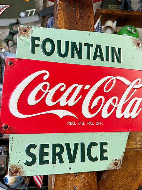 コカ・コーラ ファウンテンサービス エンボスティンサイン ブリキ看板 ■ アメリカン雑貨 アメリカ雑貨の画像5