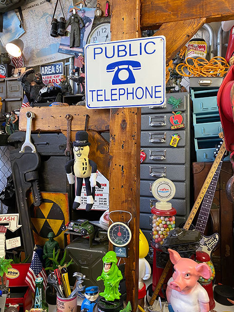 「公衆電話はこちら」　ミニブリキ看板 ■ アメリカン雑貨 アメリカ雑貨_画像2