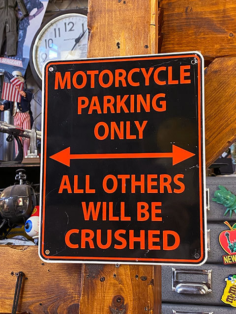 バイク専用駐車場　ミニパーキングサイン ■ アメリカン雑貨 アメリカ雑貨_画像1
