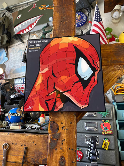 スパイダーマン　ポップアートフレーム（WITH GREAT POWER） ■ アメリカン雑貨 アメリカ雑貨