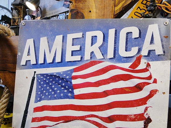 風になびく星条旗　U.S.ヘヴィースチールサイン アメリカ雑貨 アメリカン雑貨_画像2