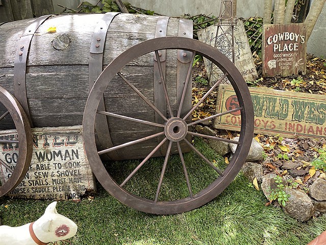 レトロな木製車輪　ウッドホイール（Lサイズ） ■ アメリカン雑貨 アメリカ雑貨_画像1