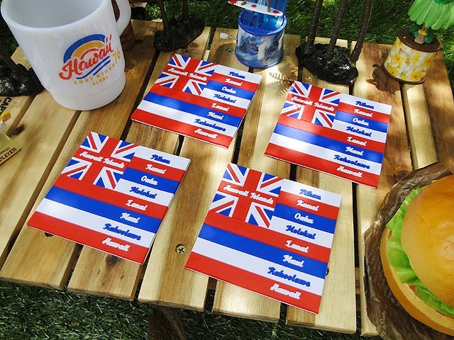 ハワイ州旗　ラバーコースター　4枚セット アメリカ雑貨 アメリカン雑貨_画像1