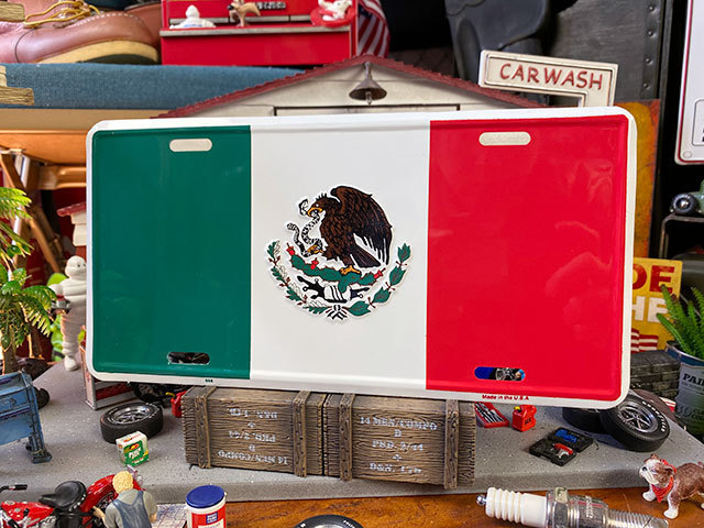 世界の国旗　ライセンスプレート（メキシコ） ■ アメリカン雑貨 アメリカ雑貨_画像1