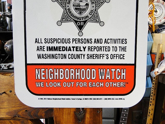 アメリカの自警団ネイバーフッドウォッチ　ヴィンテージサイン　CPO 15 FARM WATCH　アメリカ雑貨 アメリカン雑貨_画像4