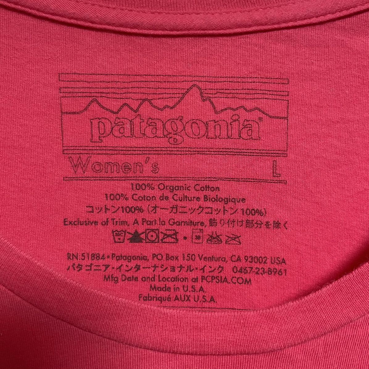パタゴニア Patagonia 半袖Tシャツ ロゴプリントTEE カットソー ピンク サイズWomen's L ＊BM_画像2
