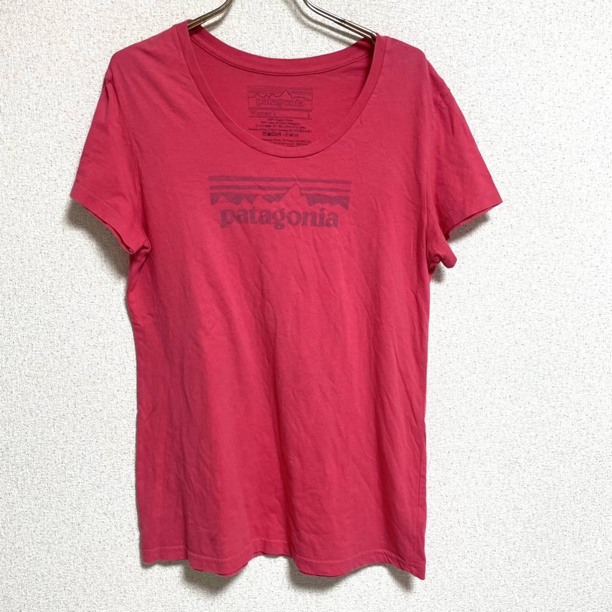 パタゴニア Patagonia 半袖Tシャツ ロゴプリントTEE カットソー ピンク サイズWomen's L ＊BM_画像3