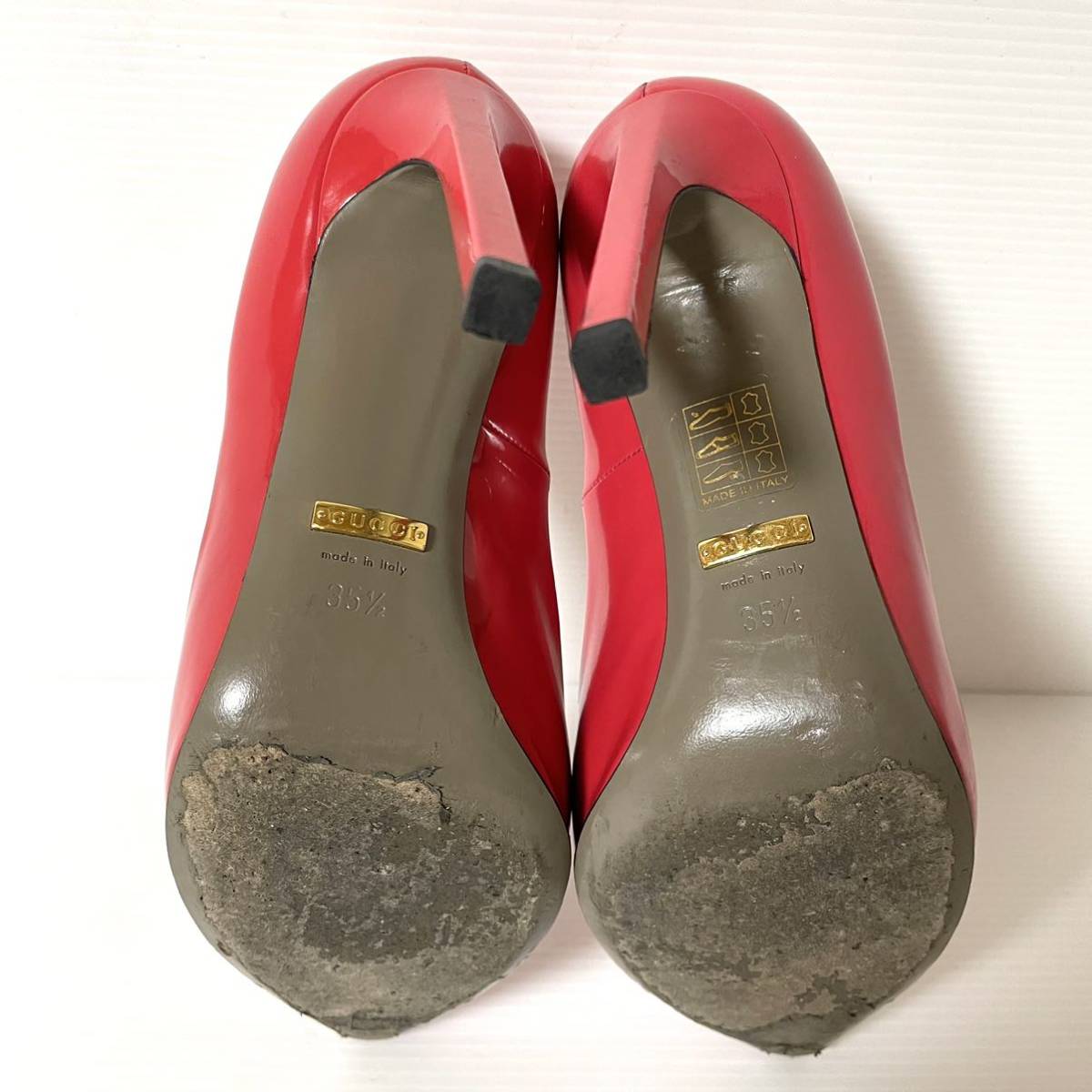 GUCCI グッチ　エナメルパンプス ヒールパンプス ヒール10.5cm 351/2 22.5cm レッド　＊AG_画像6