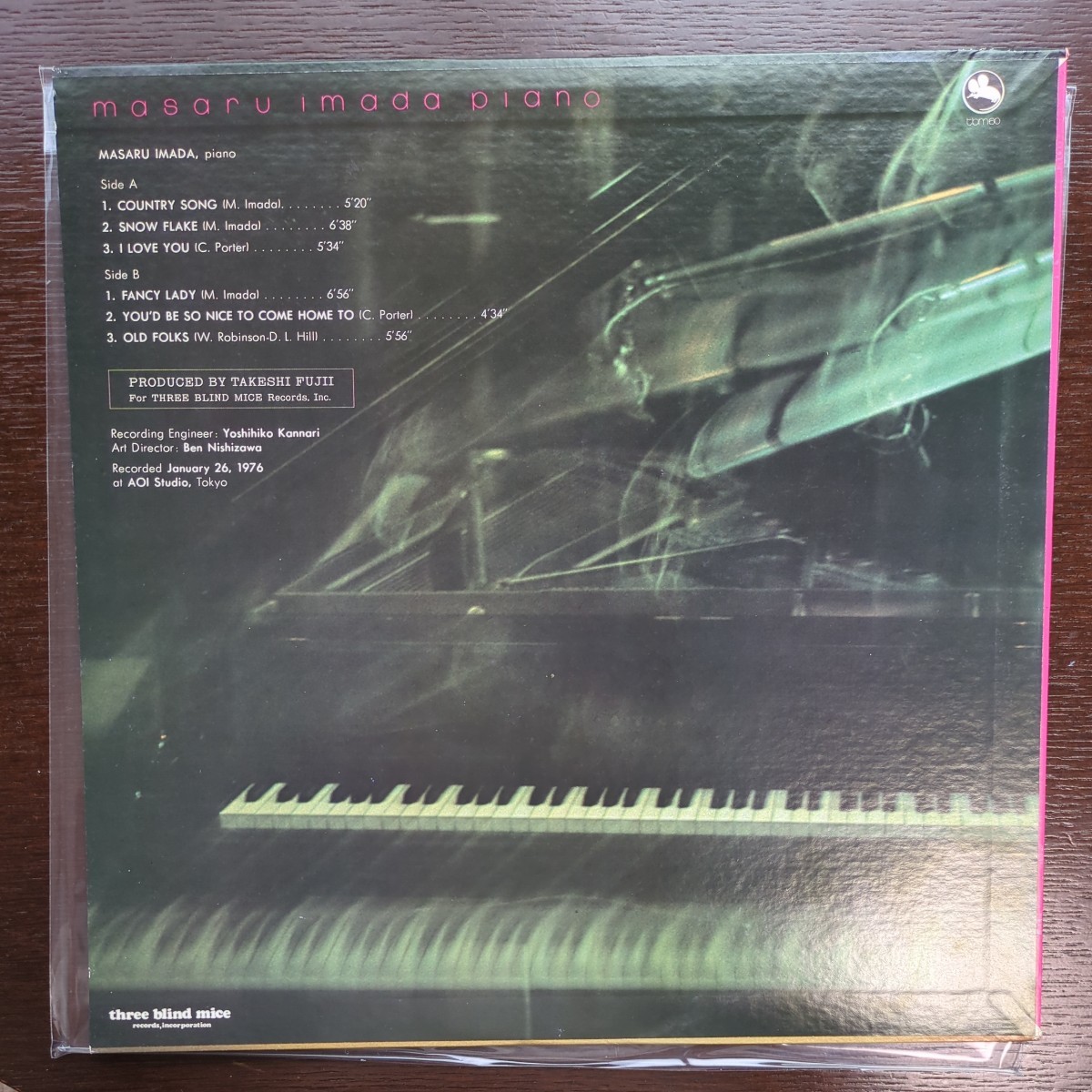 今田勝 three blind mice IMADA MASARU Piano スリー・ブラインド・マイス tbm60analog record レコード LP アナログ vinyl_画像2