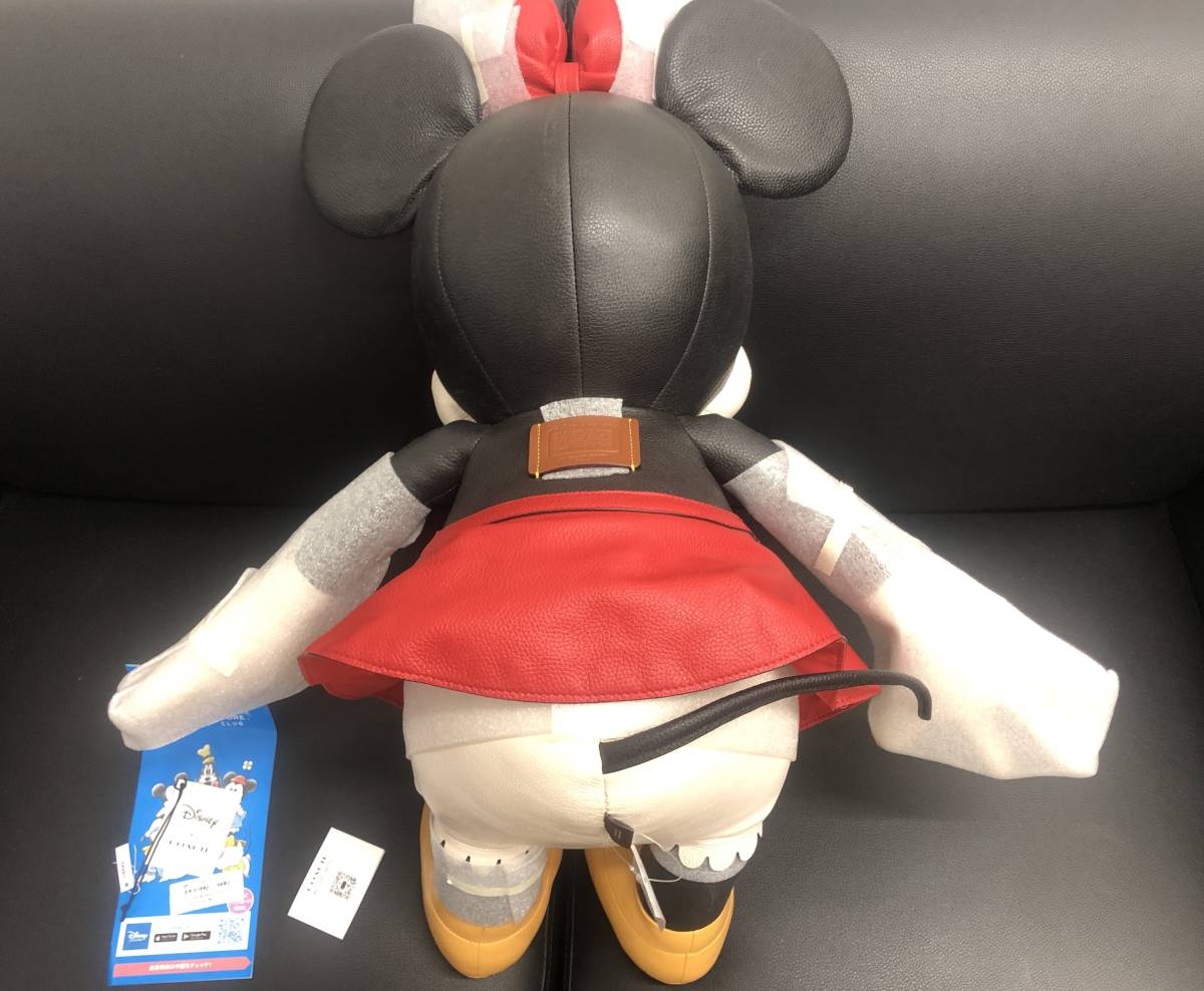 (3970) DISNEY x COACH コラボ ミニー ぬいぐるみ ミディアム コレクティブル 新品 袋付き_画像3