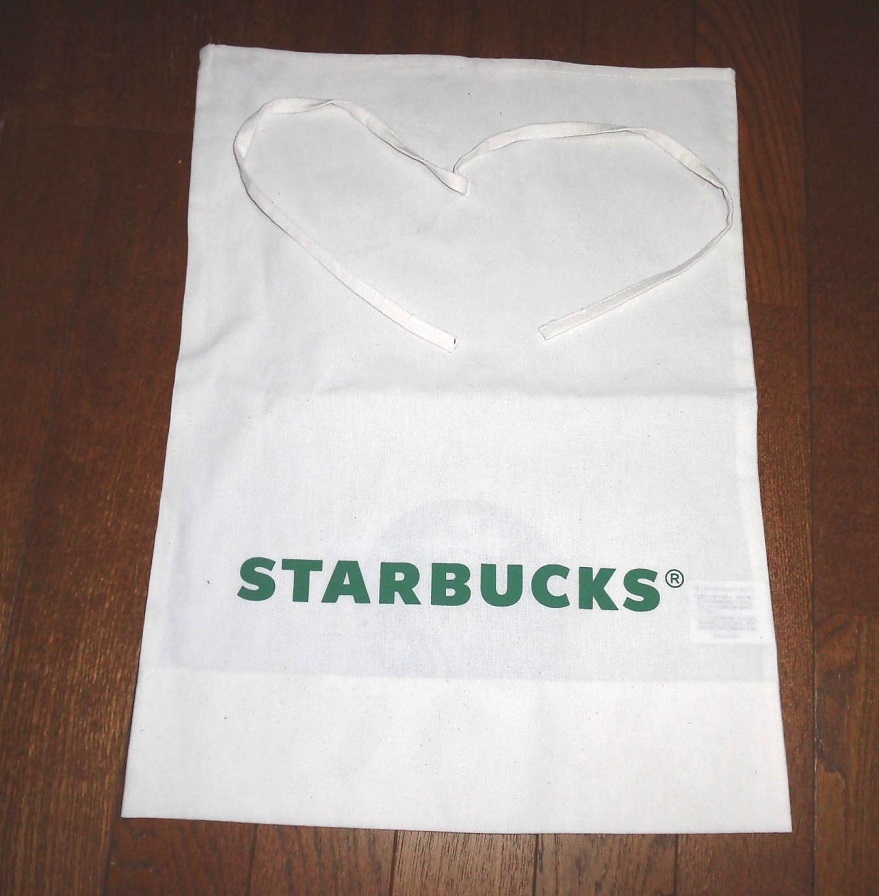 STARBUCKS スターバックス ポリ コットン 布袋 巾着袋 生成り アイボリー 460X340 正規品 未使用品/コーヒー_画像2