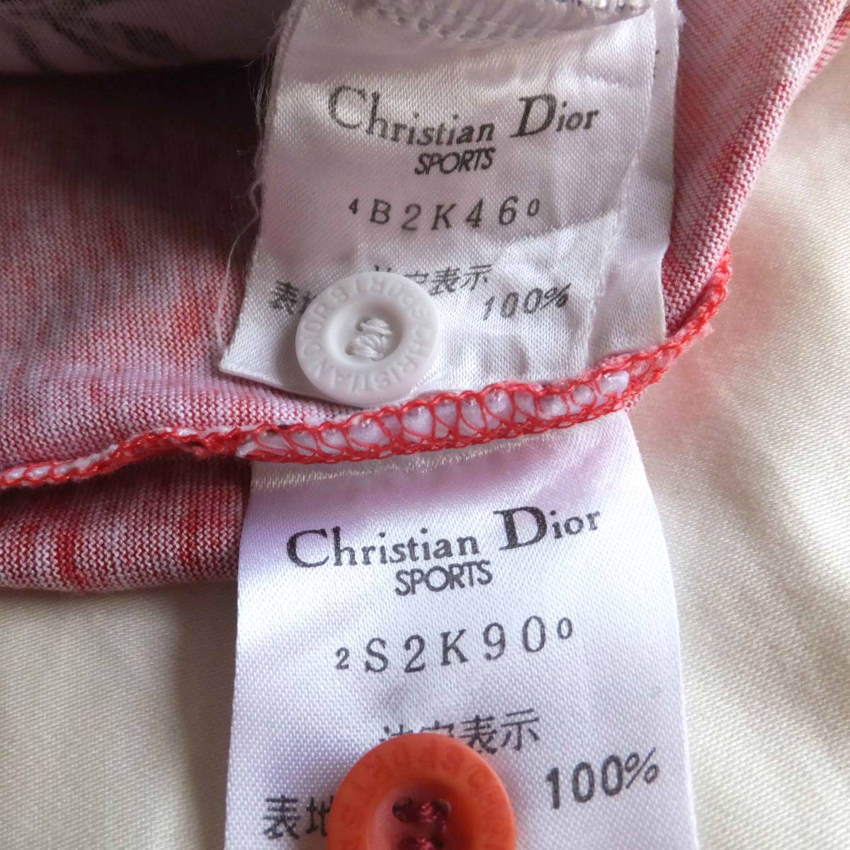 Christian Dior SPORTS クリスチャンディオール　スポーツ　レディース　トップス 2枚セット　長袖 丸柄　半袖 花柄　綿100％_画像8