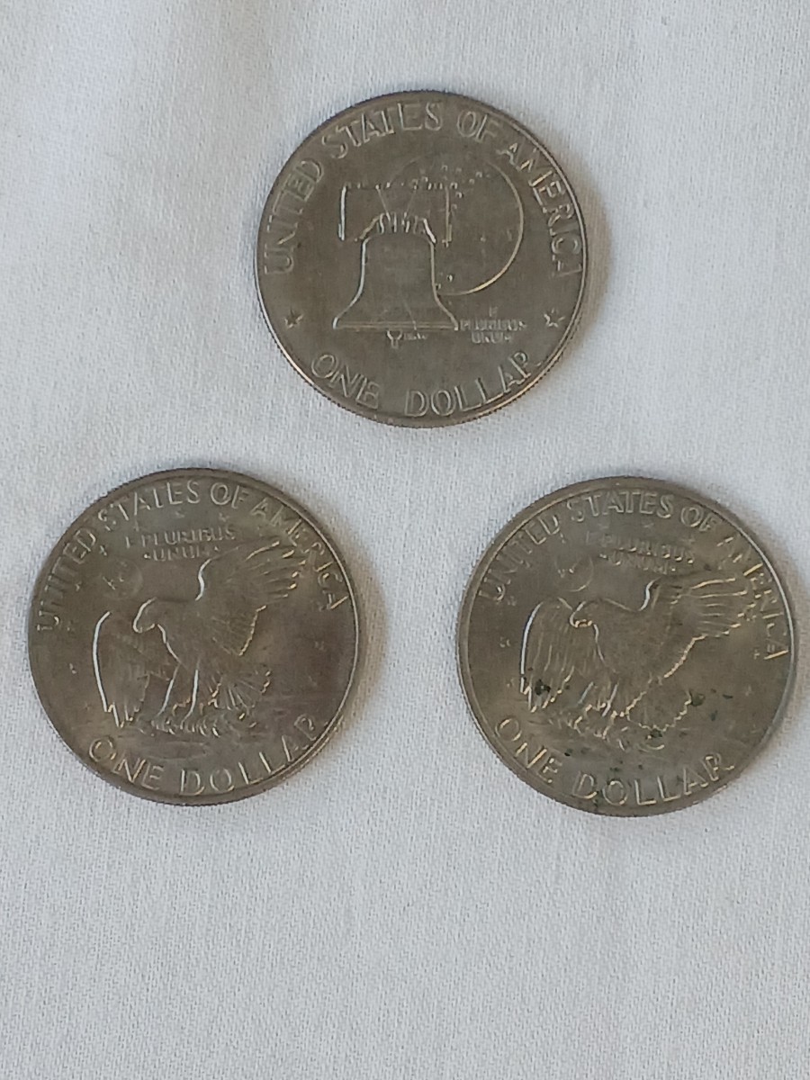 リバティコイン LIBERTY COIN 3枚セット ONE DOLLAR 1972年×2枚 1776-1976年 硬貨 記念硬貨 記念コイン アメリカ 中古 長期保管_画像8