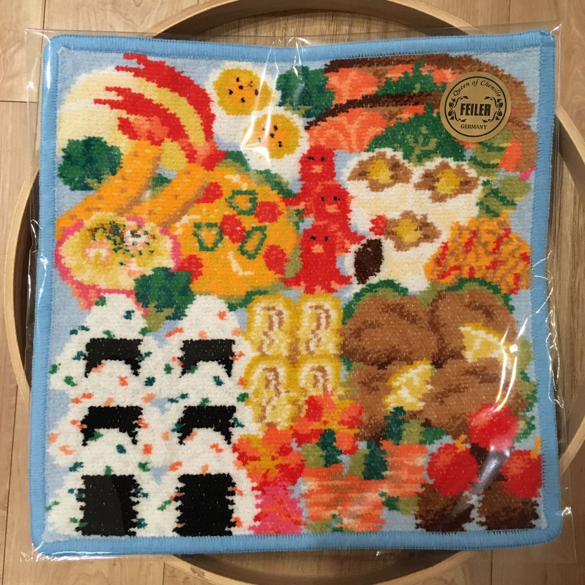 フェイラー ラブラリー ワクワクベントウ ブルー ハンカチ タコさん