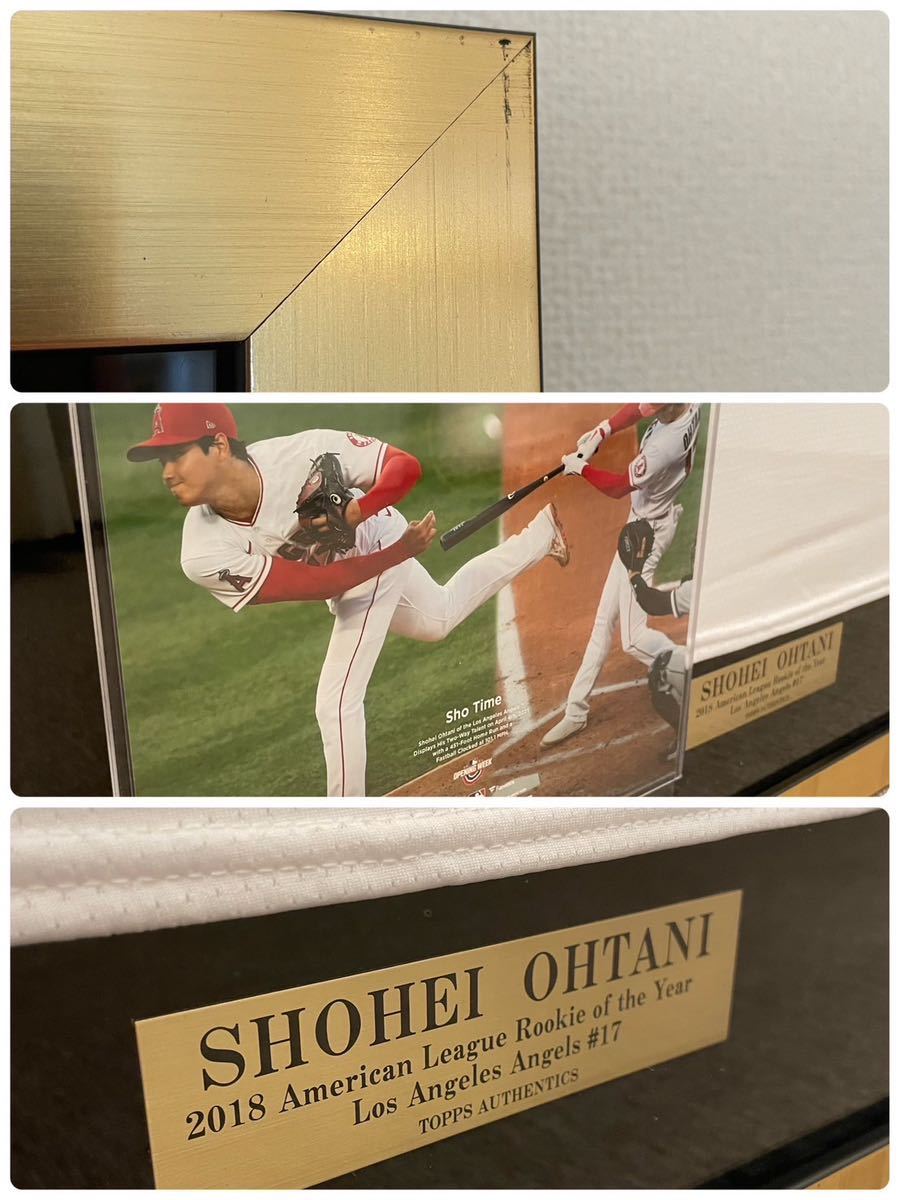 【Majestic】大谷翔平 2018 新人賞 ROY 直筆サイン ユニフォーム Topps マジェスティック オーセンティックユニフォーム 大谷 サイン_開封当初から、額に黒い擦り傷多数あり