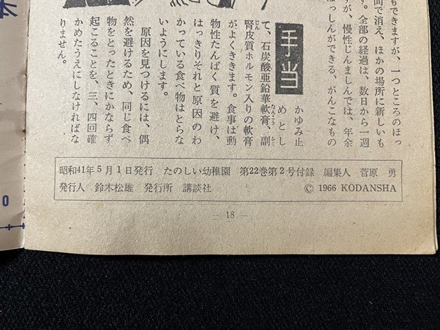 ｊ◎　ママの手帳　子供の病気百科　たのしい幼稚園五月号付録　昭和41年　講談社/AB02④_画像5