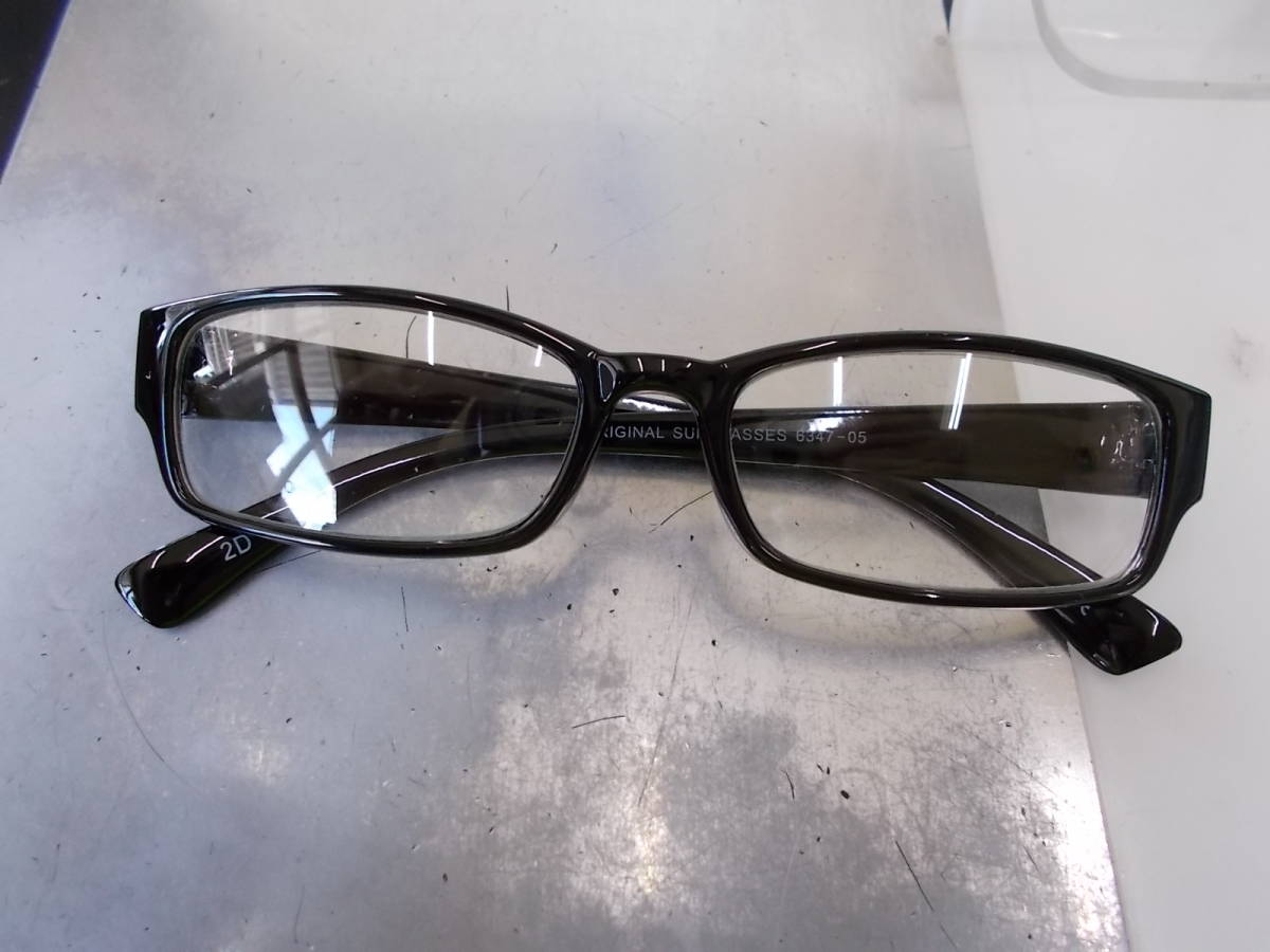 お洒落な 伊達眼鏡 サングラス 6347-05（ブラック×クリアー）の画像1