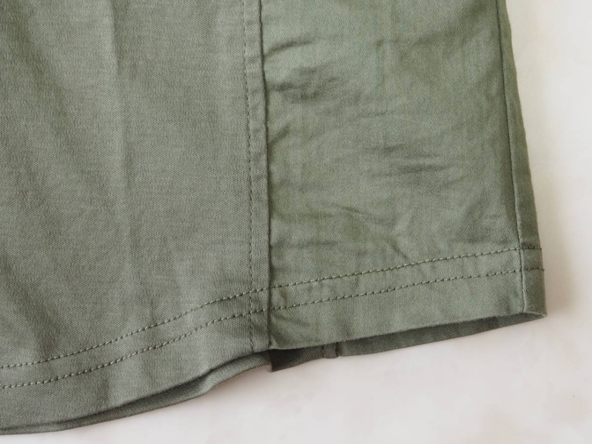 * free shipping * TAKEO KIKUCHI Escape Takeo Kikuchi Escape old clothes short sleeves Epo let attaching military manner shirt men's 3 green used prompt decision 