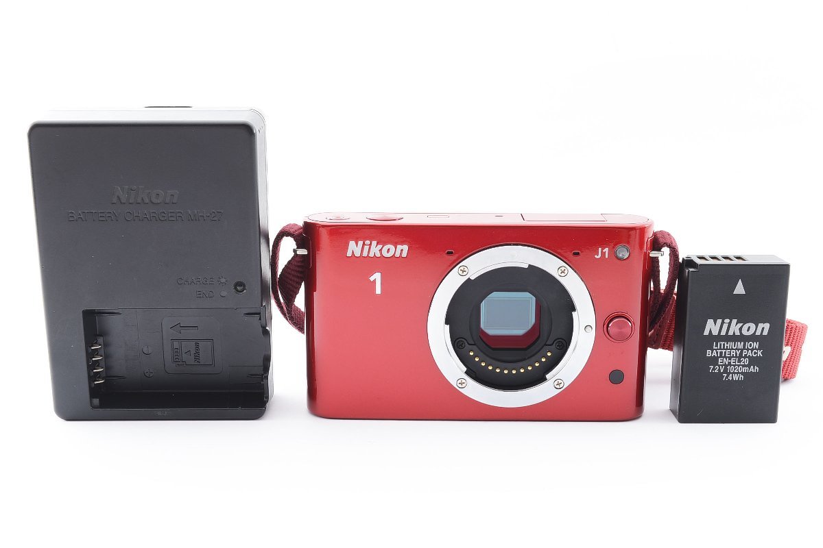 最新作の 美品 Nikon ニコン 1 J1 ボディ レッド 赤 ニコン