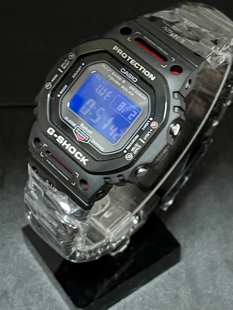 G-SHOCK GW-B5600HR極美品　GMW-B5000 TVA風チタンベルトベゼルカスタム　電波ソーラー　メタルバンド