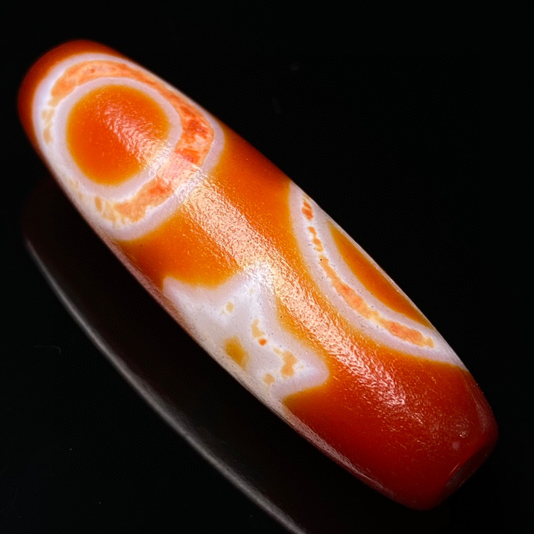館蔵珍品 瑪瑙製 細密彫 日月星天珠』根付 裝身具 収蔵品 中国古美術-
