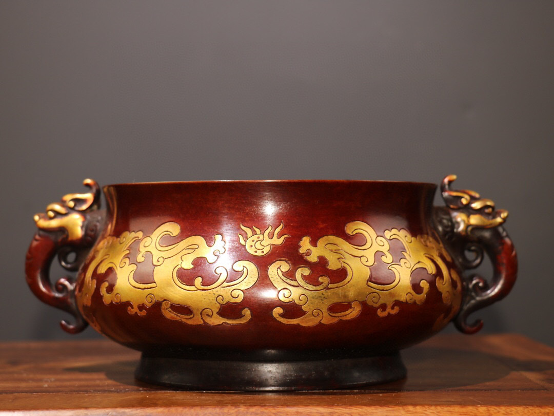 素晴らしい外見 紫銅製 『館蔵珍品 塗金 中国古美術 収蔵品 貴重物品
