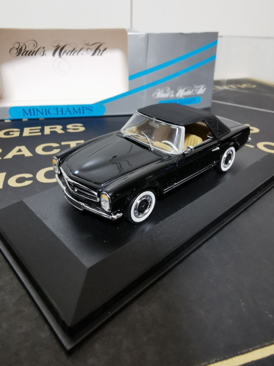 メルセデスベンツ 280SL W113 カブリオレ ソフトトップ ブラック ミニチャンプス 1/43 絶版モデル 希少レア品