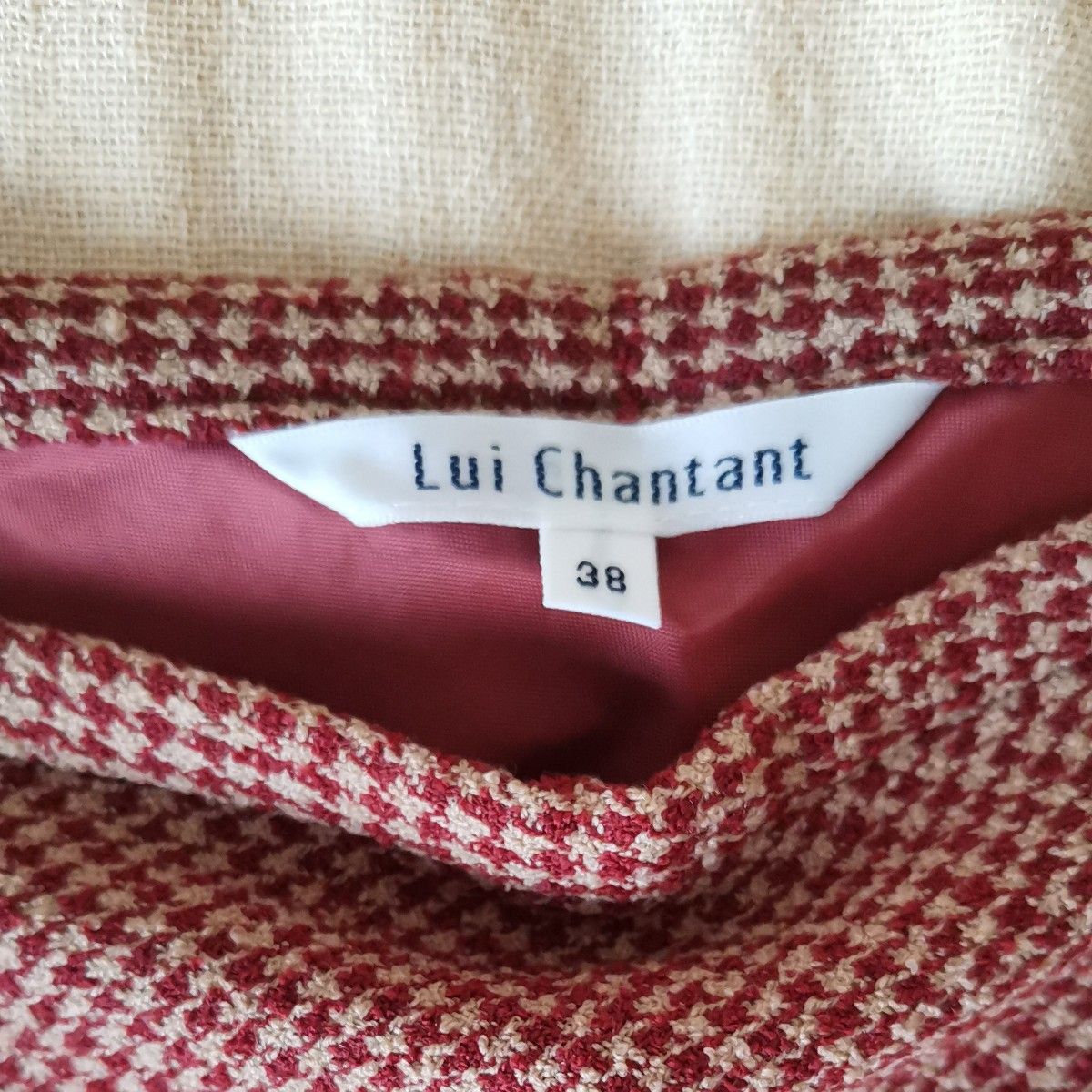 【Lui Chantant】茶色のチェック台形スカート　サイズ38
