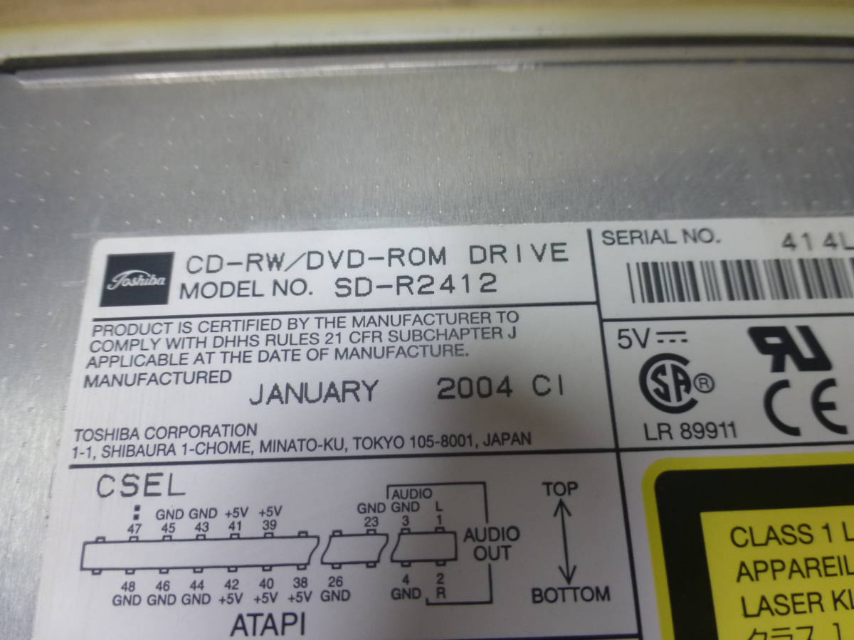 TOSHIBA CD=RW/DVD-ROM DRIVE SD-R2412( контрольный номер .3)