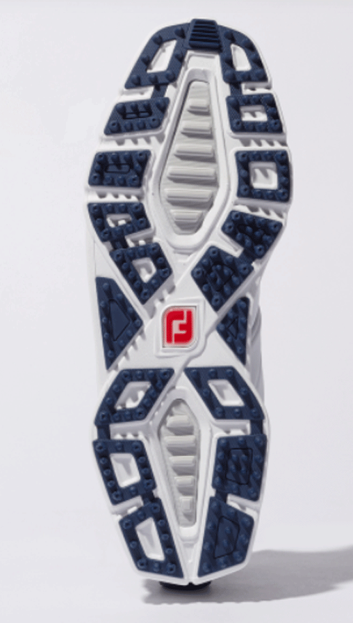  new goods # foot Joy #2022.4#PRO/SL core boa #NO.53086# white | navy | red #25.0CM#W:EEE#3 layer structure spike less #