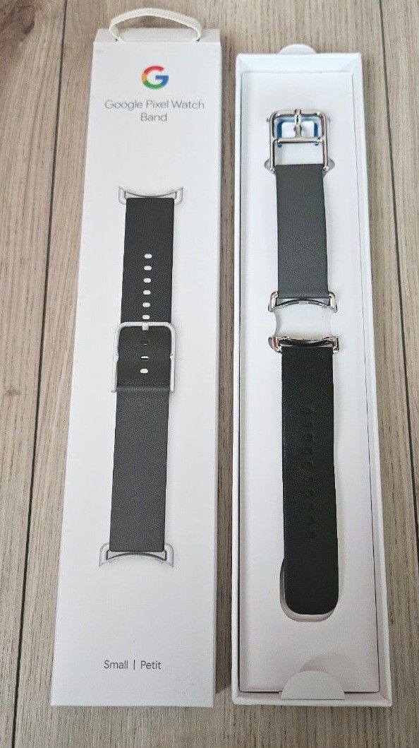 純正 Google Pixel Watch Band ツートン レザーバンド Charcoal Sサイズ