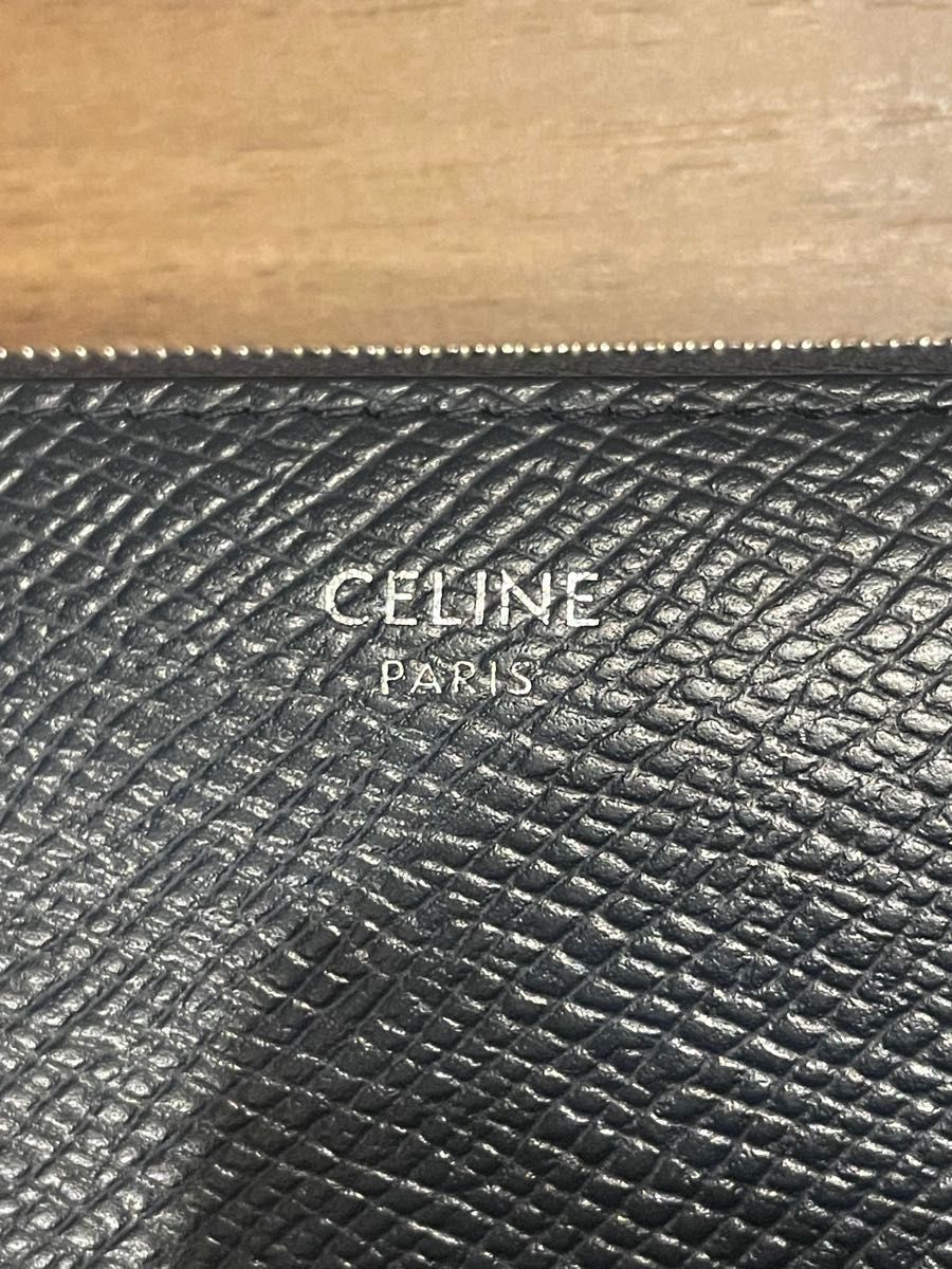 CELINE/セリーヌ 長財布 グレインドカーフスキン ラウンドファスナー ジップウォレット ネイビーブルー Navy bule