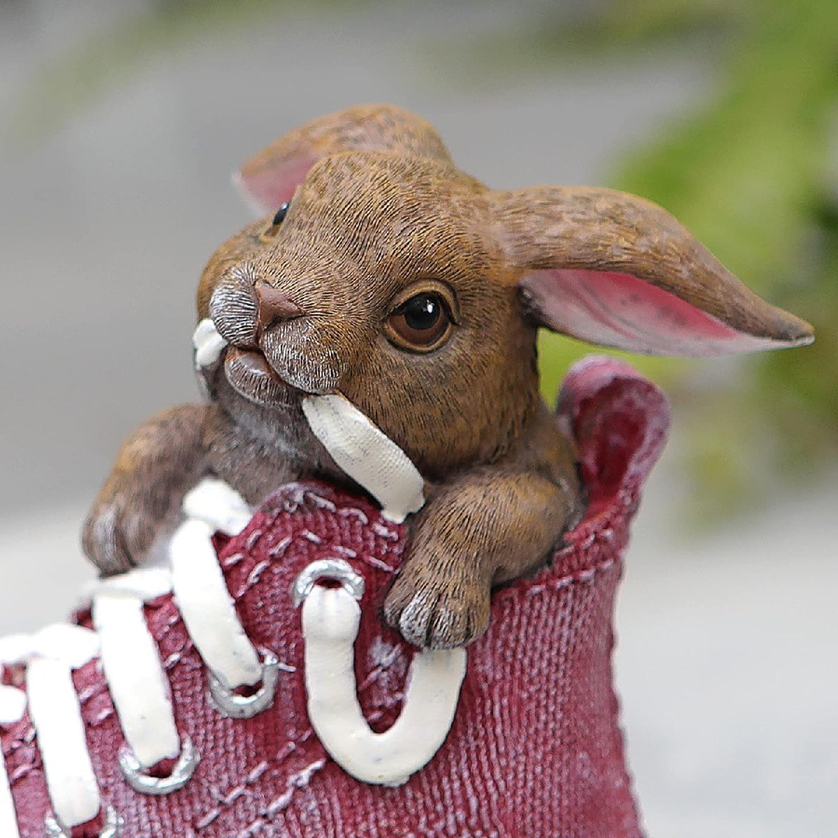 バニー かわいいウサギの靴の彫像 屋内外用装飾 ガーデン彫刻 パティオ ポーチ バルコニー芝生 贈り物 輸入品_画像2
